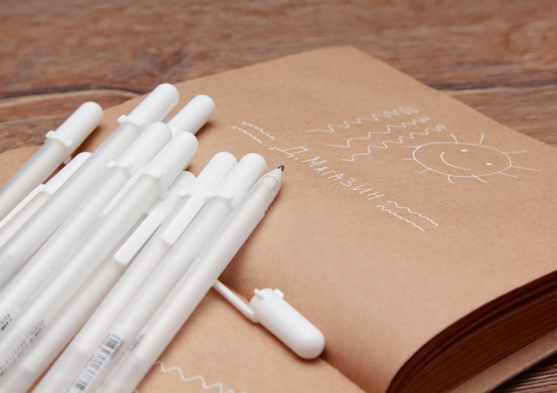 Гелевые ручки с белыми чернилами