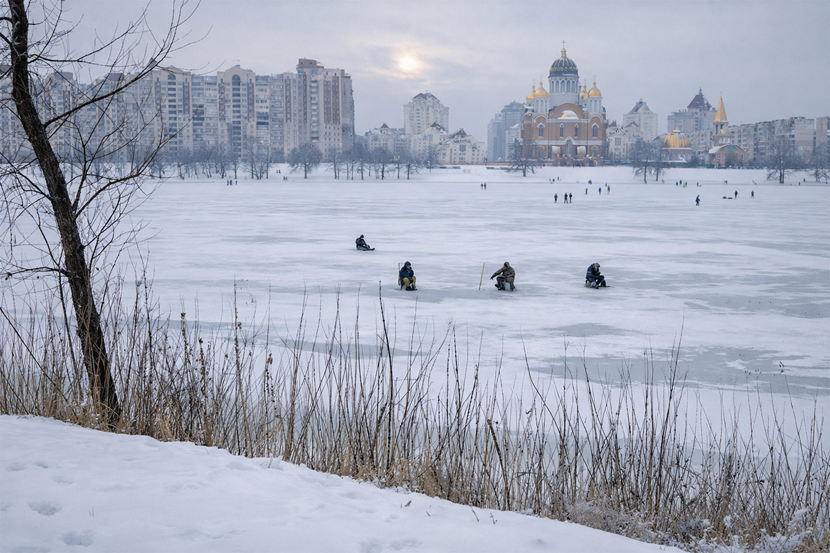 Рибалки на зимовій Оболоні