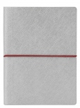 Блокнот Ciak Plus Metal в лінію (середній, срібло, з червоним зрізом)