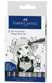 Купить Набор капиллярных ручек Faber-Castell PITT Manga Basic Set (8 шт) в интернет магазине в Киеве: цены, доставка - интернет магазин Д.Магазин