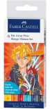 Набір брашпенів Faber-Castell 6 PITT Manga Shonen Set (6 кольорів)
