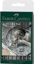 Купить Набор капиллярных ручек Faber-Castell PITT Grey & Black (8 шт) в интернет магазине в Киеве: цены, доставка - интернет магазин Д.Магазин