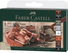 Купить Набор капиллярных ручек Faber-Castell PITT Classic (8 шт) в интернет магазине в Киеве: цены, доставка - интернет магазин Д.Магазин