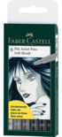 Набір брашпенів Faber-Castell 6 PITT artist pens Відтінки сірого (6 кольорів)
