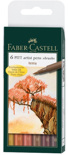 Набір брашпенів Faber-Castell 6 PITT artist pens Теракотові відтінки (6 кольорів)