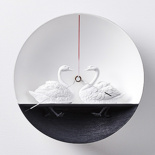 Настенные часы Haoshi Design Waterbird X CLOCK Swan v.1 (Лебеди)