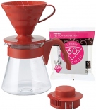 Набор пуровер для заваривания кофе Hario V60 02 (красный)