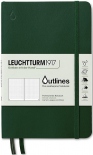 Блокнот Leuchtturm1917 Outlines в крапку (B6+, зелений, м’яка обкладинка)