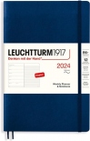 Щотижневик Leuchtturm1917 на 2024 рік із замітками (B6+, темно-синій, м'яка обкладинка)
