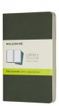 Набір зошитів Moleskine Cahier нелінований (кишеньковий, темно-зелений)
