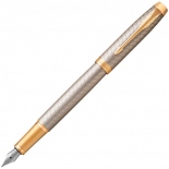 Чорнильна ручка Parker IM Premium Warm Silver GT F (перламутр/золото)