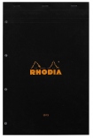 Блокнот Rhodia №20 лінування seyes (А4+, чорний, отвори для швидкозшивача)