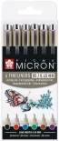Набір лінерів Sakura Pigma Micron 05 (6 кольорів, різнокольорові)