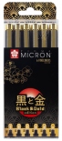 Набір лінерів Sakura Pigma Micron Black & Gold Edition 005...08 (6 шт, чорні)