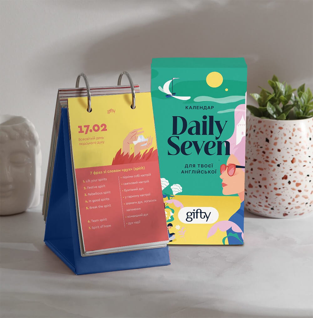 Настільний календар Gifty Daily Seven для вивчення англійських слів