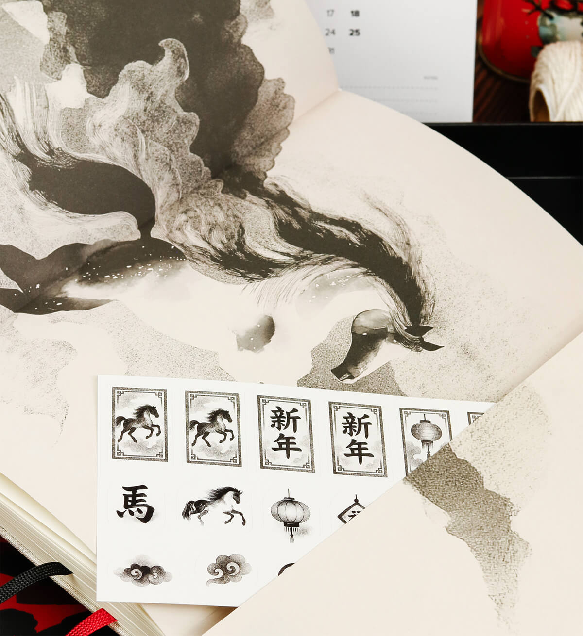 Розширений задній форзац Moleskine Year of the Horse з повноформатною гравюрою