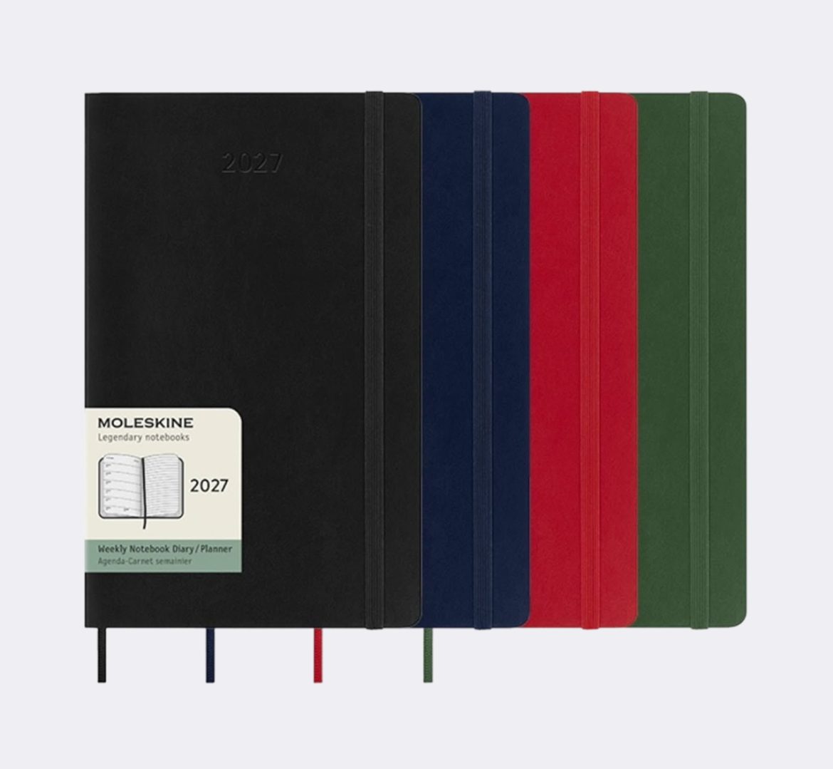 Планувальники Moleskine 2027 у різних форматах і кольорах