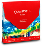 Набір Caran d'Ache Neocolor Creative Box (16 інструментів + 12 листівок)