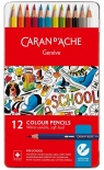 Набор акварельных карандашей Caran d'Ache School Line (12 цветов, металлический бокс)