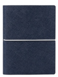 Блокнот Ciak Plus в лінію (середній, синій, з срібним зрізом)