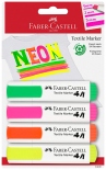 Набір маркерів для тканини Faber-Castell Textile Marker Neon (4 маркера)