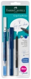 Капиллярная ручка Faber-Castell FineWriter Grip 2010 + стержень + корректор + маркер (голубая)