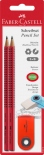 Набір олівців Faber-Castell Grip 2001 + ластик (червоний)