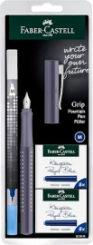 Купить Перьевая ручка Faber-Castell Grip 2010 Harmony Dapple Gray + картриджи + корректор (перо M, серая) в интернет магазине в Киеве: цены, доставка - интернет магазин Д.Магазин