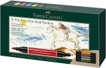 Набір двохсторонніх маркерів Faber-Castell 5 PITT atrist pens Основні кольори (5 кольорів)