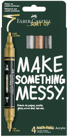 Купить Набор акриловых маркеров Faber-Castell Multimark Metallic (4 цвета) в интернет магазине в Киеве: цены, доставка - интернет магазин Д.Магазин