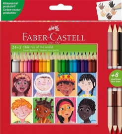 Купить Цветные карандаши Faber-Castell Children of the World (24 основных цветов + 6 телесных оттенков) в интернет магазине в Киеве: цены, доставка - интернет магазин Д.Магазин