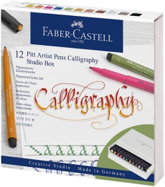 Купить Набор для каллиграфии Faber-Castell Pitt Artist Pens Calligraphy Studio Box (12 цветов) в интернет магазине в Киеве: цены, доставка - интернет магазин Д.Магазин