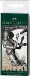 Набір капілярних ручок Faber-Castell 6 PITT artist pens black (5 лінерів + 1 маркер)