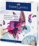 Набір акварельних фарб Faber-Castell Watercolour Creative Studio (12 кольорів + 4 пензлика + палітра + трафарет)