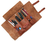 Пенал-скрутка для каллиграфии Fenimore (коричневый / коричневые ремни)