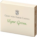 Набір картриджів для чорнильних ручок Graf von Faber-Castell Viper Green (6 штук, яскравий зелений)