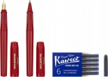 Набір Moleskine x Kaweco (чорнильна ручка + ролерна ручка + набір синіх картриджів, червоний)