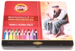 Акварельные карандаши Koh-i-noor Mondeluz (24 цвета, металлическая коробка)
