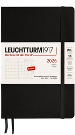 Купить Ежемесячник Leuchtturm1917 2025 на 16 месяцев (B6+, черный, мягкая обложка) в интернет магазине в Киеве: цены, доставка - интернет магазин Д.Магазин