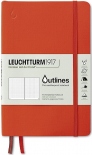 Блокнот Leuchtturm1917 Outlines в крапку (B6+, помаранчевий, м’яка обкладинка)