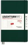 Щотижневик Leuchtturm1917 на 2024 рік із замітками (B6+, лісовий зелений, м'яка обкладинка)