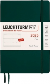 Купить Еженедельник горизонтальный Leuchtturm1917 на 2025 год (A5, лесной зеленый, мягкая обложка) в интернет магазине в Киеве: цены, доставка - интернет магазин Д.Магазин