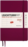 Щотижневик горизонтальний Leuchtturm1917 на 2025 рік (А5, винний, м'яка обкладинка)