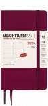 Щотижневик горизонтальний Leuchtturm1917 на 2025 рік (А6, винний, м'яка обкладинка)