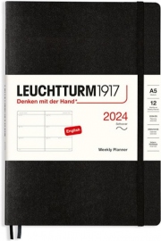 Купить Еженедельник горизонтальный Leuchtturm1917 на 2024 год (A5, черный, мягкая обложка) в интернет магазине в Киеве: цены, доставка - интернет магазин Д.Магазин