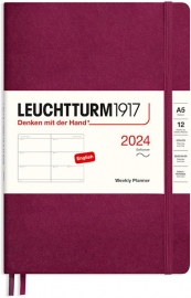 Купить Еженедельник горизонтальный Leuchtturm1917 на 2024 год (A5, винный, мягкая обложка) в интернет магазине в Киеве: цены, доставка - интернет магазин Д.Магазин