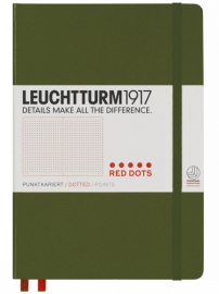Купить Блокнот Leuchtturm1917 RED DOTS Edition в красную точку (средний, хаки) в интернет магазине в Киеве: цены, доставка - интернет магазин Д.Магазин