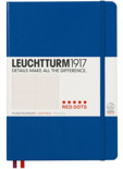 Блокнот Leuchtturm1917 RED DOTS Edition в червону крапку (середній, королівський синій)