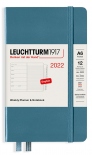 Еженедельник Leuchtturm1917 Stone Blue на 2022 год с заметками (карманный, серо-синий)
