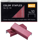 Скоби для степлера Max №10 Pink (1000 штук, рожеві)